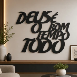 Quadro Deus é Bom o Tempo Todo em MDF 50 x 35 cm