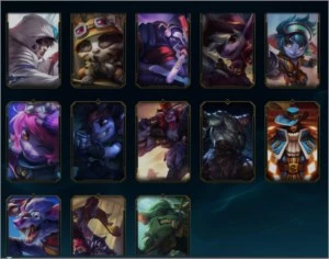 Gold IV, todos campeões habilitados, honra lvl 3, 105 skins - League of Legends LOL