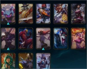 Gold IV, todos campeões habilitados, honra lvl 3, 105 skins - League of Legends LOL