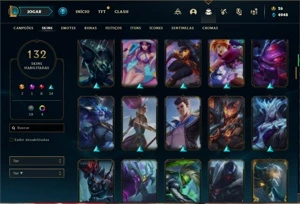 Conta ouro 1 com 145 Champs e 132 Skins + 9 Fragmentos - League of Legends LOL