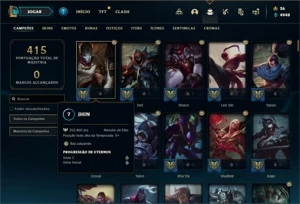 Conta ouro 1 com 145 Champs e 132 Skins + 9 Fragmentos - League of Legends LOL