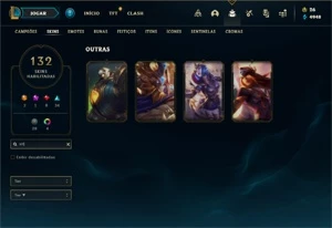 Conta ouro 1 com 145 Champs e 132 Skins + 9 Fragmentos - League of Legends LOL