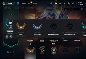 Conta ouro 1 com 145 Champs e 132 Skins + 9 Fragmentos - League of Legends LOL