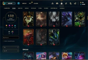 Conta ouro 1 com 145 Champs e 132 Skins + 9 Fragmentos - League of Legends LOL
