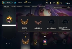 Conta ouro 4 com 25 Champs e 2 Skins - League of Legends LOL