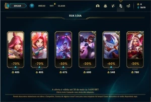Conta ouro 4 com 25 Champs e 2 Skins - League of Legends LOL