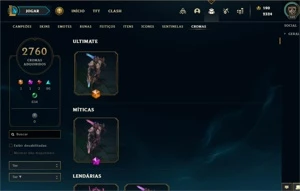 Conta LoL Coleção > Todas skins < - League of Legends