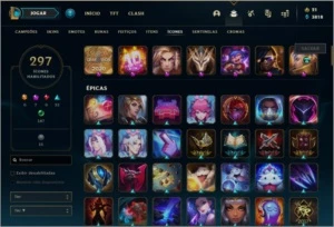ACC LOL/ PLAT 2/ 205 SKINS(9 MÍTICAS)/10 GEMAS/ALL CHAMPS - League of Legends