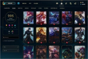 ACC LOL/ PLAT 2/ 205 SKINS(9 MÍTICAS)/10 GEMAS/ALL CHAMPS - League of Legends