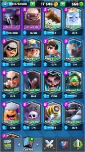 Conta clash royale nível 12 com todas cartas