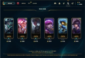 Conta Unranked com 23 Champs e 8 Skins - League of Legends LOL