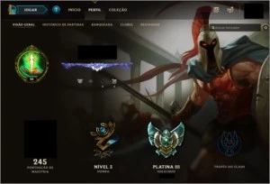 Conta Plat 3 - MMR Diamante - 135 Camps - Entrega Imediata - League of Legends LOL