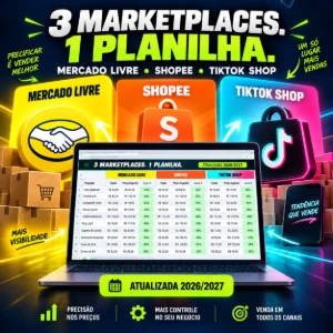 Calculadora de Preços e Taxas | Shopee Ml e Tiktok 2026/2027 - Planilhas e Dashboards