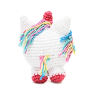 Unicórnio Bola Rosa Escuro em Amigurumi - Artesanato e Personalizados