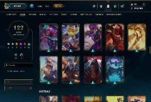 Bronze 3 com 135 Champs e 122 Skins +4 Vitoriosas - League of Legends LOL