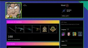 CSGO PRIME │ FACA STILLETO E SKINS │ 2 MEDALHAS │ TRADEBAN - Counter Strike