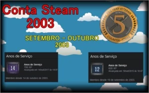 CONTAS 15 ANOS STEAM > COUNTER STRIKE (CS GO)