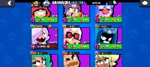 Conta de brawl com muitas e muitas skins - Brawl Stars