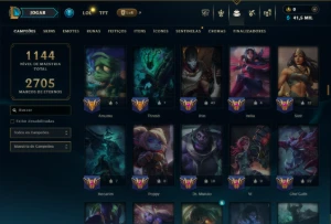Prata 3 com TODOS os Champs e 175 Skins+1 Rara ( Nivel 798 ) - League of Legends LOL