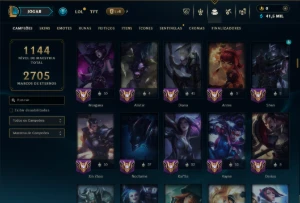 Prata 3 com TODOS os Champs e 175 Skins+1 Rara ( Nivel 798 ) - League of Legends LOL