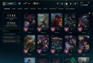 Prata 3 com TODOS os Champs e 175 Skins+1 Rara ( Nivel 798 ) - League of Legends LOL