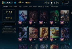 Prata 3 com TODOS os Champs e 175 Skins+1 Rara ( Nivel 798 ) - League of Legends LOL
