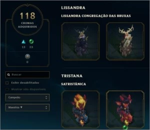 Conta League of Legends 969 Skins LOL