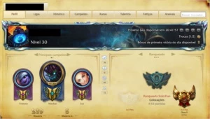 Conta Borda Diamante Atualmente Unraked 60 Campeões e 12skin - League of Legends LOL