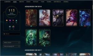 CONTA LOL ATUAL PLAT 5 BORDA DE DIAMANTE +100 SKINS - League of Legends