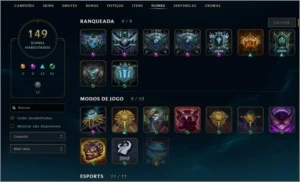 CONTA LOL ATUAL PLAT 5 BORDA DE DIAMANTE +100 SKINS - League of Legends