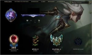 CONTA LOL ATUAL PLAT 5 BORDA DE DIAMANTE +100 SKINS - League of Legends
