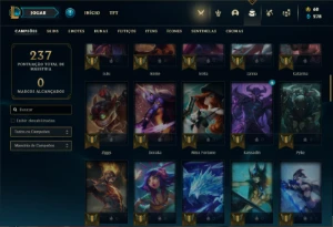 Conta Unranked com 75 Champs e 36 Skins + 33 Cromas - League of Legends LOL