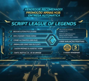 • Script LoL • Conta Inclusa • Auto Combo/Farm/Esquivar/Skin
