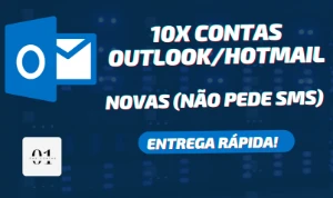 10X CONTAS EMAIL OUTLOOK/HOTMAIL NOVO (SEM SMS)