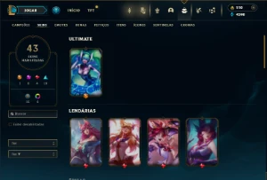 Esmeralda 4 com 65 Champs e 43 Skins + 75 Espolios - League of Legends LOL