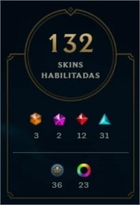 Conta lol platina 1 com 132 skins - League of Legends