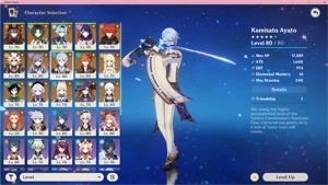 CONTA GENSHIN Ar58 - Ayaka e Ayato + Armas - 24 itens 5* - Genshin Impact
