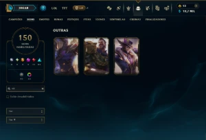 Ouro 3 com TODOS os Champs e 150 Skins ( JG / ADC ) - League of Legends LOL