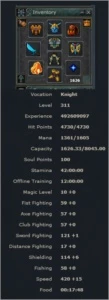 SELL EK 311 EK, Pacera, ORNATE SET + SHINY BLADE + 12kk - Tibia