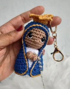 Chaveiro Nossa Senhora Aparecida em Crochê - Artesanato e Personalizados