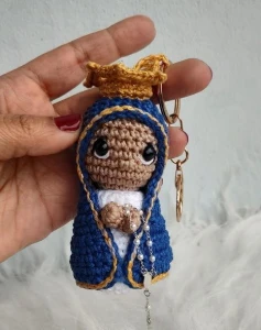 Chaveiro Nossa Senhora Aparecida em Crochê - Artesanato e Personalizados