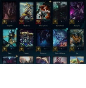 Conta lol - Gold III - Lvl 191 - 66 skins - 88 campeões - League of Legends