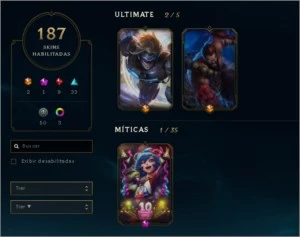 Conta League of Legends Full Champions 187 Skins LOL