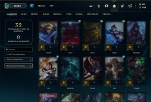 Unranked com 25 Champs e 3 Skins + 600 RP - League of Legends LOL