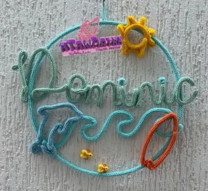 Porta Maternidade Praia/Mar em Tricotin - Artesanato e Personalizados