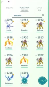 CONTA POKEMON GO NIVEL 34 LENDÁRIOS TOP - Pokémon