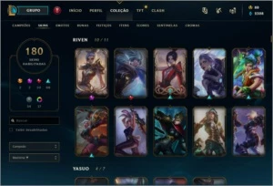 Vendo Conta lol Level 288/Platina 1 /180 skin - League of Legends
