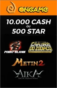 Cartão Ongame 10.000 Cash 10k - Point Blank Aika Metin2 CDZ PB