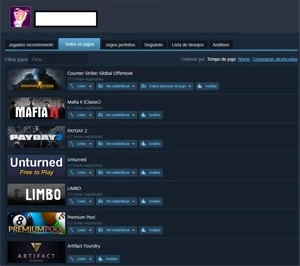 Steam Level 10, 20 jogos, Moeda Fogo Selvagem e 5 anos - Counter Strike CS