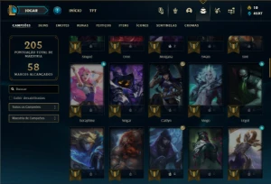 Esmeralda 3 com 85 Champs e 32 Skins - League of Legends LOL